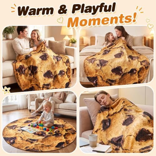 SeaRoomy Chocolate Cookie Blanket, Funny Food Throw Blanket - Image 2