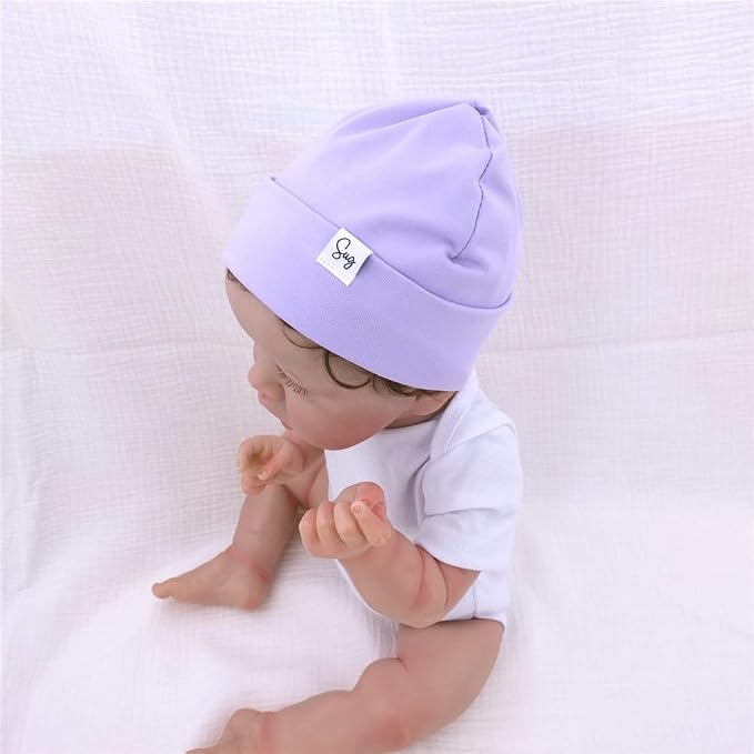 Jersey Beanie Hat for Newborn Baby Boys Girls Silky Satin Lined Hats Bonnet - Image 4