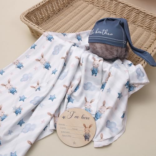 Ylsteed Baby Highland Cow Swaddle Blanket and Headband Set, Newborn Receiving - Image 3