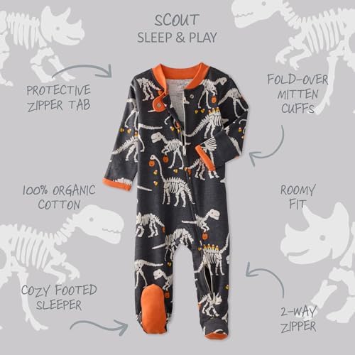 Butterblu Scout Sleep & Play 100% Organic Cotton Footed Zip Front PJs | GOTS - Image 2