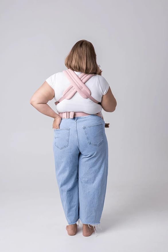 Mabē Monarch Ergonomic Baby Carrier – Premium Cotton Soft Structured Newborn to Toddler Carrier with Hip-Healthy Design, 3 Carry Positions (7-35lbs), Lightweight & Breathable, (Blush Dawn)