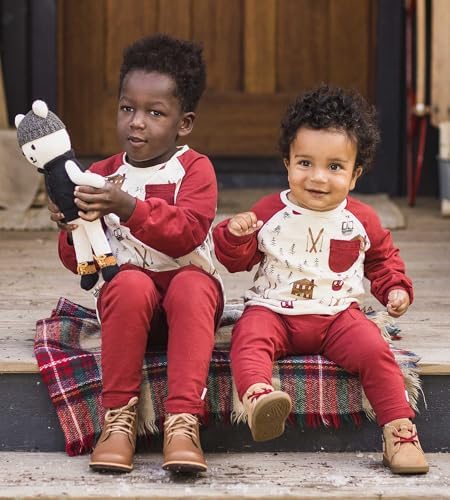 Burt's Bees Baby Boys Shirt and Pant Set, Long Sleeve Top & Bottom Outfit Bundle - Image 4