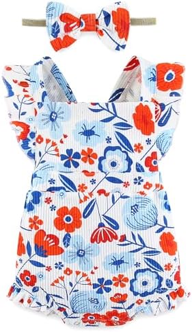 Fullfamous Baby Girl Ruffled Jumpsuit and Headband Set by Fullfamous