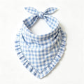 FYSUIMU Blue Plaid Ruffled Dog Bandana, 17.7 x 17.7 Inch by FYSUIMU