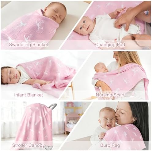 Baby Swaddle Blankets, Bamboo Muslin Receiving Blanket | 1-Pack, Lightweight & - Image 6