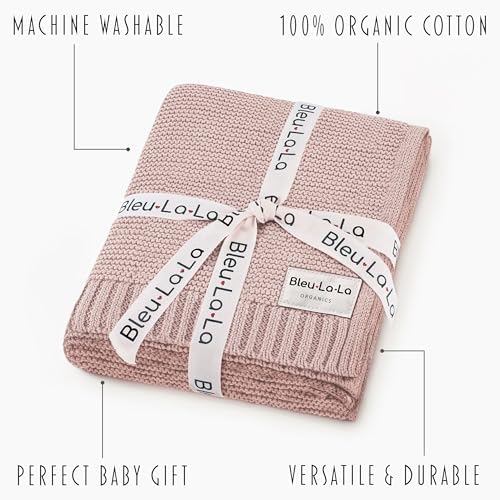 100% Organic Cotton Heritage Knit Textured Baby Quilt Blanket - Image 3