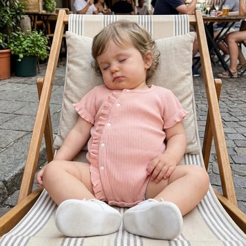 Fernvia Newborn Baby Girl Clothes Solid Color Ribbed Knit Ruffle Romper Preemie - Image 2