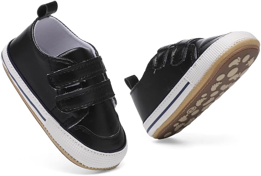 Clowora Baby Boys Girls Shoes Non-Slip Rubber Sole Sneakers Infant First Walking Toddler Crib Shoes Newborn Loafers Flats.