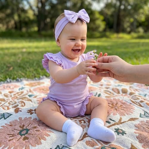 Newborn Baby Girl Bubble Romper Sleeveless Ruffle Onesie Solid Bodysuit - Image 2
