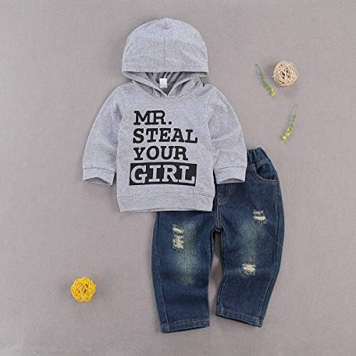 fhutpw Toddler Baby Boy Outfits Hoodie Sweatshirts & Jeans Clothes Set Fall - Image 2