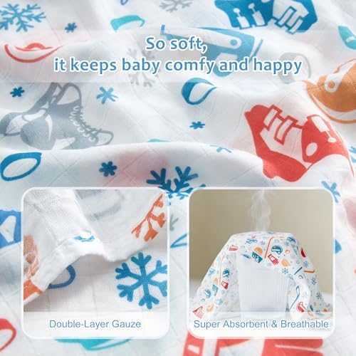 Baby Swaddle Blankets, Bamboo Muslin Receiving Blanket | 1-Pack, Lightweight & - Image 3