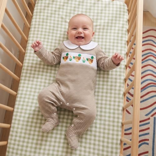 Bagilaanoe Newborn Baby Boy Footie Romper Waffle Knit Outfit Fall Jumpsuit | - Image 2