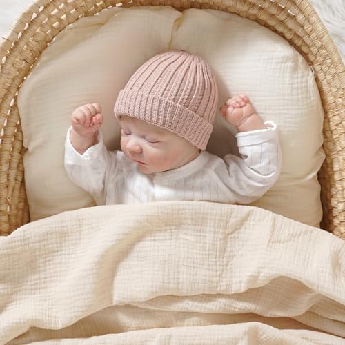 Neiwech Cotton Baby Beanie Hat Infant Newborn Toddler Winter Knitted Warm Skull - Image 2
