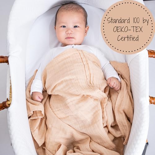 LollyBanks 100% Cotton Baby Blankets 2 Pack, Gentle and Soft Muslin Swaddle - Image 3