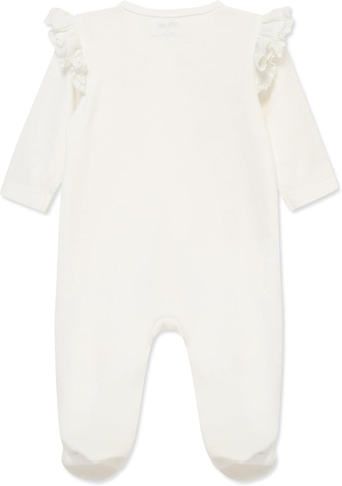 Little Me Clothes for Baby Girls' 100% Cotton Scratch-Free Tag Footie Sleeper - Image 2