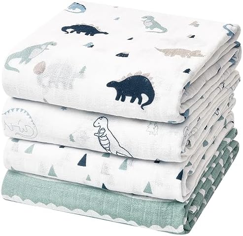 david's kids 4 Pack Baby Muslin Swaddle Blankets, 100% Cotton and Ultra Soft by davidskids