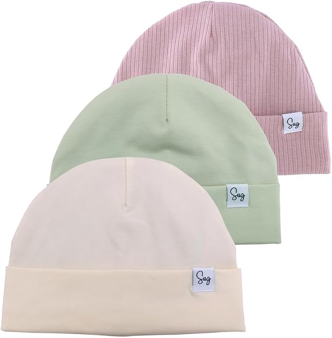 Jersey Beanie Hat for Newborn Baby Boys Girls Silky Satin Lined Hats Bonnet by Sugarmelon
