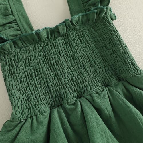 Newborn Baby Girls Summer Clothes Ruffle Sleeveless Pleated Smocked Bubble - Image 7
