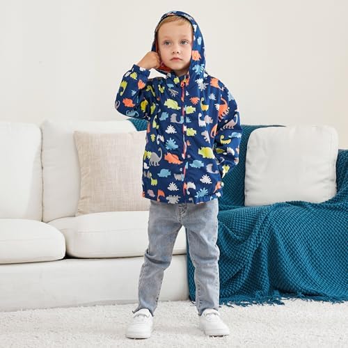 Boys' Hooded Dinosaur Jacket Windbreaker Outerwear - Image 2