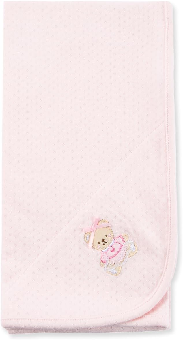 Little Me Blankets for Baby Girls' Pink Bear Swaddling Receiving Blanket - Image 2