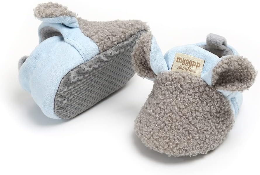 Baby Booties Cozy Fleece Slippers Soft Baby Shoes by GDSDYM