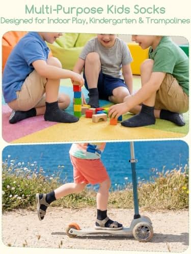 Aroveea Toddler Socks Non Slip Grip Ankle Baby 12 Pack - Image 5