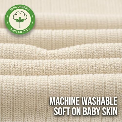 Receiving Blankets, 100% Organic Cotton Knit, Newborn Baby Swaddle | - Image 2