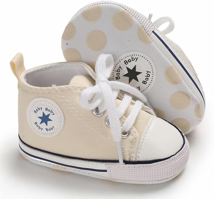 Unisex Baby Girls Boys Canvas High-top Shoes, Newborn Infant Anti-Slip Soft - Image 6