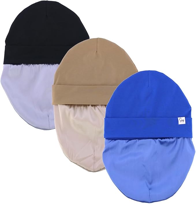 Jersey Beanie Hat for Newborn Baby Boys Girls Silky Satin Lined Hats Bonnet - Image 3
