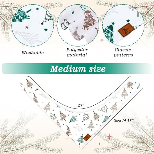 JarThenaAMCS 2Pcs Christmas Dog Bandana Green White Xmas Tree Fabric Pet Scarf - Image 2