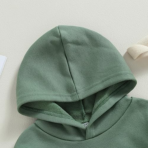 Toddler Baby Boy Girl Hoodies Solid Color Long Sleeve Kangaroo Pocket Hooded - Image 4