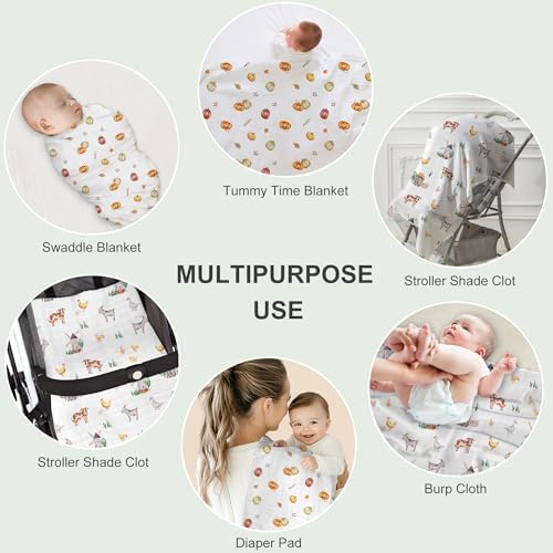 Baby Swaddle Blankets, Bamboo Muslin Receiving Blanket | 2-Pack, Lightweight & - Image 6