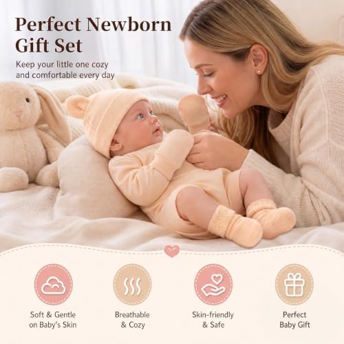 24Pcs Preemie Hats Mittens and Socks Set Combed Cotton Newborn Baby Boy Girl - Image 4