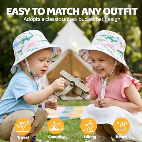 Toddler Bucket Hats UPF 50+ Baby Sun Hat Adjustable Kids Sun Protection Summer - Image 4