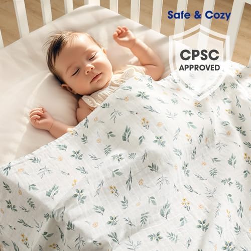 david's kids 4 Pack Baby Muslin Swaddle Blankets, 100% Cotton and Ultra Soft - Image 2