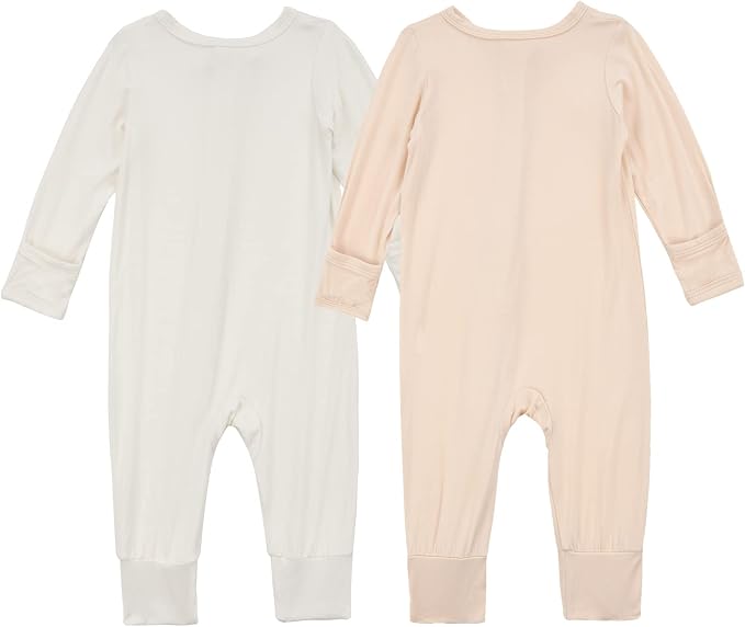 Aablexema Unisex Rayon of Bamboo Baby Footless Pajamas Romper - Image 3