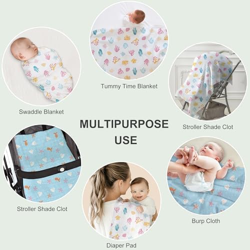 Baby Swaddle Blankets, Bamboo Muslin Receiving Blanket | 2-Pack, Lightweight & - Image 6