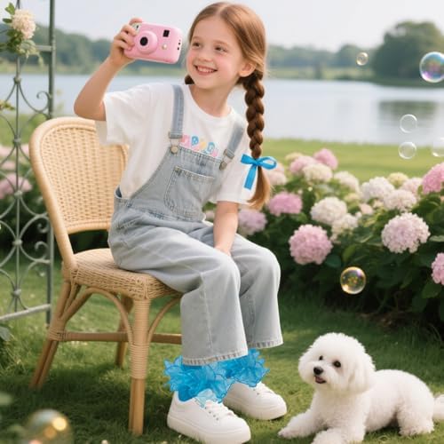 Girls Ruffle Socks Double Lace Turn Cuff Frilly Church Dress Socks - Image 3