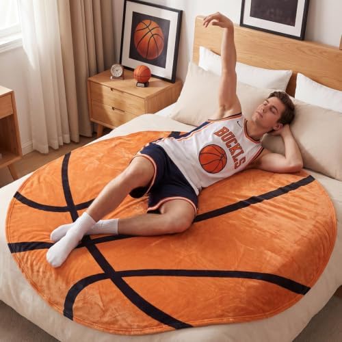 SeaRoomy Sports Balls Blanket, Novelty Funny Basketball Blanket, 60 in - Image 6