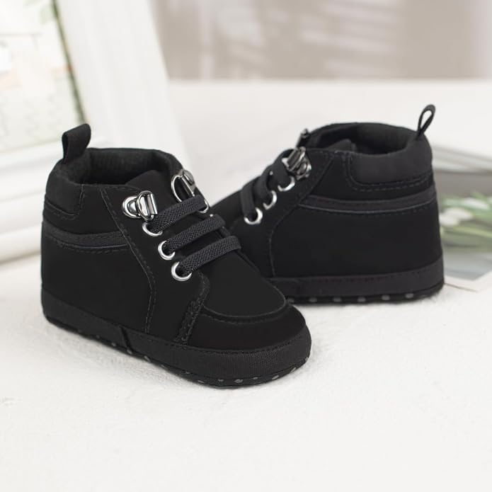 Meckior Toddler Baby Boys Girls High Tops Ankle Sneakers Soft Anti-Slip Sole PU - Image 6