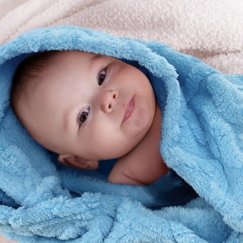 VitalCozy 4 Pcs Fleece Baby Blankets 3D Plush Soft Newborn, Warm Receiving - Image 5
