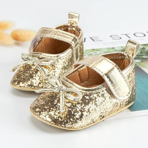 Meckior Infant Baby Girls Soft Sole Bowknot Princess Wedding Dress Mary Jane - Image 2