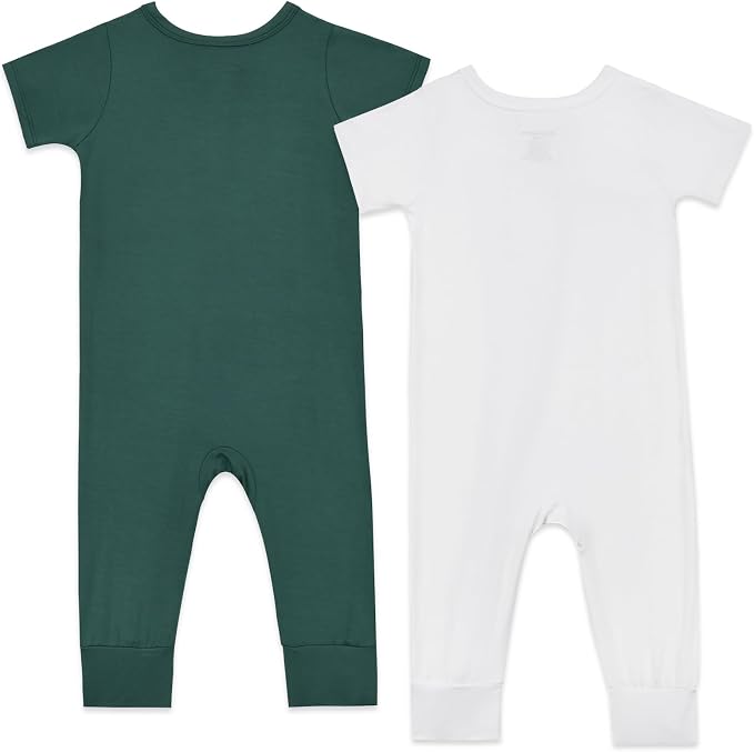 Aablexema Baby Short Sleeve Romper Bamboo Rayon Pajamas | Infant Summer Jumpsuit - Image 2