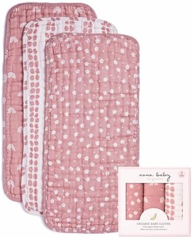 Nana Baby Burp Cloths – 100% Organic Cotton, Oversized & Hypoallergenic by NanaBabyOrganics