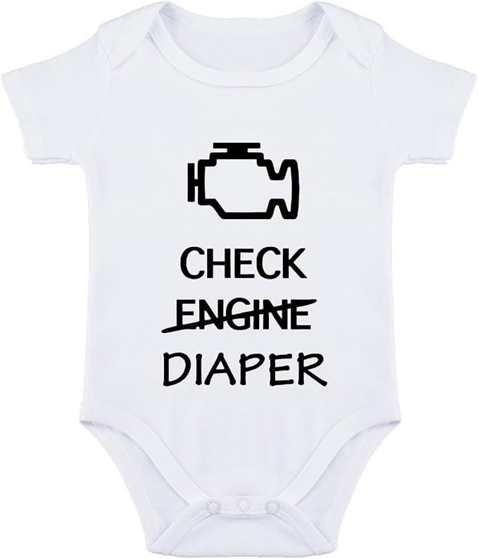 Check Engine Diaper Bodysuit by Unknown