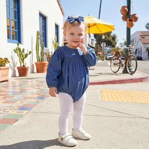 Baby Girl Denim Outfit Button Romper Jean Jumpsuit Shorts Overalls Toddler - Image 2