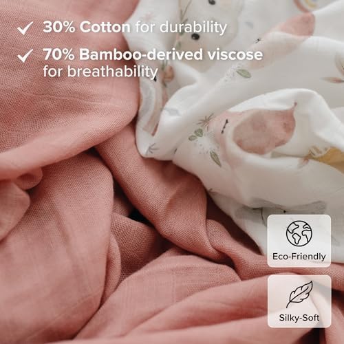 Muslin Swaddle Blankets for Newborns, Bamboo Viscose and Cotton Baby Blanket - Image 6