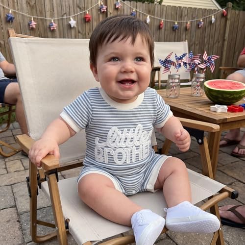 allshope Newborn Baby Boy Summer Outfit Romper Letter Embroidery Short Sleeve - Image 5