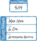 Name Bubbles - Reusable Baby Bottle Labels for Daycare (20 Labels) - Kids Washable Name Tags for Bottles, Sippy Cups, & Snack Containers, Waterproof, Baby Name Stickers, Write-On (Camo)