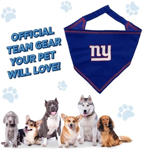 NFL New York Giants TIE Bandana, Small/Medium. Dog Bandana Scarf Bib - Image 4